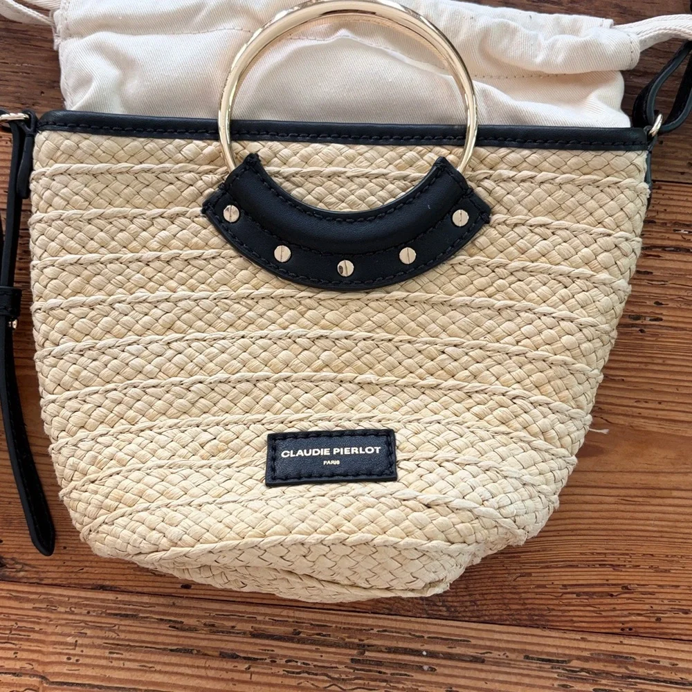 Claudie Pierlot Small Woven Basket Bag With Ring